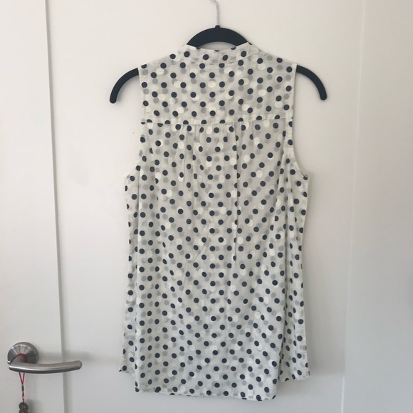 NWT J. Crew Factory black and white polka dot top - Picture 6 of 8